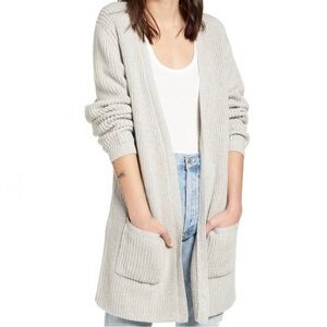 Faherty Gray Sconset Lumi Cashmere Open‎ Cardigan
